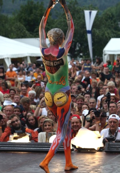 Womens Body Painting in Festival